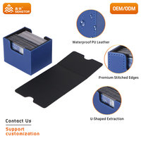 Boîte de rangement pour cartes à collectionner en cuir PU horizontal personnalisable de qualité supérieure avec logo pour le rangement des jeux de société