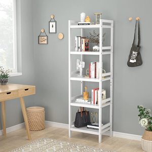 Estantería de Bambú de Múltiples Niveles, 5 Niveles, Color Madera Natural, Librería, Organizador de Almacenamiento para Sala de Estar, Estantería de Estudio - Product Image 3
