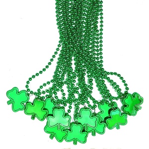 Collana in Plastica <span class=keywords><strong>per</strong></span> San Patrizio, Ciondolo a Quadrifoglio con Perline Irlandesi, Decorazione <span class=keywords><strong>per</strong></span> <span class=keywords><strong>Feste</strong></span> e Festività - Product Image 5
