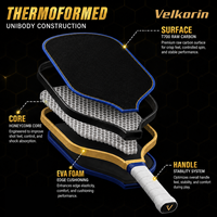 Raquettes de pickleball hybrides en fibre de carbone T700 avec noyau en nid d'abeille PP de 16 mm, logo personnalisé, stabilité, OEM, approvisionnement en gros