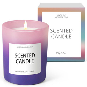 Vela perfumada <span class=keywords><strong>de</strong></span> ambiente romántico 150g fragancia <span class=keywords><strong>de</strong></span> cera <span class=keywords><strong>de</strong></span> soja vela perfumada vela <span class=keywords><strong>de</strong></span> regalo <span class=keywords><strong>de</strong></span> mano con taza <span class=keywords><strong>de</strong></span> vidrio esmerilado - Product Image 2