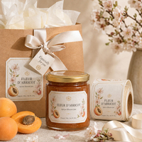 Étiquettes personnalisées pour bocaux alimentaires - Rouleaux d'autocollants en vinyle imperméables pour confiture d'abricot et emballage de bouteilles en verre