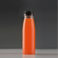 Bouteilles rondes vides en plastique transparent, 10 oz, sans bpa, 280/ml, avec couvercle en PP