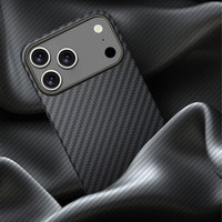 Étui de téléphone en fibre de carbone véritable avec chargement magnétique, antichoc, étanche, design professionnel pour 17/17Pro/17Air/17 Pro