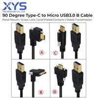 Câble de données pour caméra industrielle, plaqué or, USB Type C mâle vers USB 3.0 mâle, avec vis de verrouillage