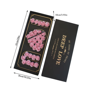 Roses artificielles fleurs Saint-Valentin fête des mères cadeau mariage décoration fournitures personnalisé fleur boîte-cadeau carte de voeux - Product Image 5