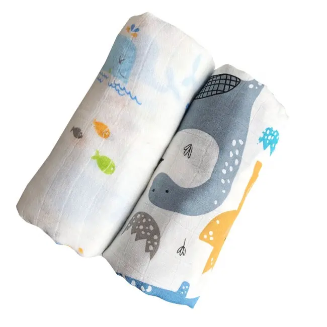 custom design Organic Cotton 2/4/6 Layer Baby Bedding Wraps Baby Muslin manufacturer soft baby muslin swaddle blanket