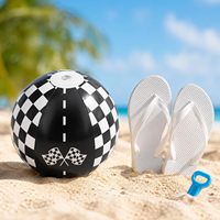 Pelotas de Playa Inflables de PVC de 22 cm, Diseño Decorativo de Pista, Juguetes Acuáticos para Adultos, Decoración para Fiestas de Cumpleaños