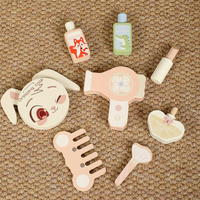 Coiffeuse multifonctionnelle en bois en forme d'ours avec miroir pour filles, jouet éducatif pour enfants