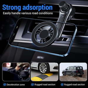 Longer Steel Hook Hands Free Magnético Air Vent Car Phone Mount para iPhone 16 Pro Max 15 14 13 12 Todos os Smartphones - Product Image 3