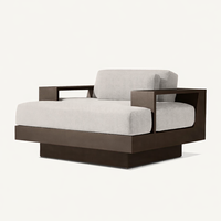 Ensemble de salle à manger extérieur moderne en métal pour hôtel, villa, complexe hôtelier, parc et patio - Table et chaises