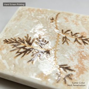 Piastrella in Ceramica Effetto Foglia 100x100mm, Stampa Serigrafica a Mano, Motivo Botanico Raffinato <span class=keywords><strong>per</strong></span> <span class=keywords><strong>Rivestimento</strong></span> <span class=keywords><strong>Cucina</strong></span> - Product Image 2