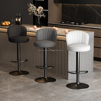 Chaises de bar en PU légères et durables à assise large, dossier haut et élégant, pour bars à domicile et espaces extérieurs modernes (gym) - Offre Spéciale