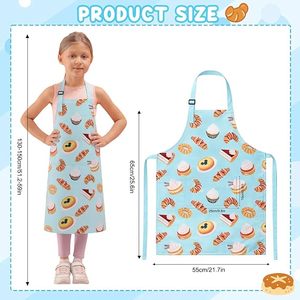 Tablier Enfant Imprimé Desserts Mignons Imperméable Réglable avec Poches pour la Cuisson et la Peinture Garçons Filles - Product Image 2
