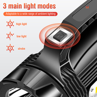 Projecteur Haute Luminosité avec Double Éclairage Latéral Puissant, Grand Projecteur, Indicateur de Puissance, Torche avec Support et Fonction Power Bank