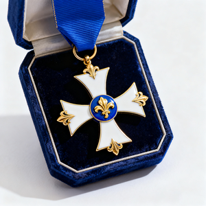 Design alto rilievo croce Maltese francese Chevalier medaglia medaglia all'ingrosso simmetrica commemorativa onore metallo smalto medaglia - Product Image 1