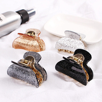Pinces à cheveux en acrylique de couleur unie de style coréen, pinces à cheveux mignonnes pour filles, pinces à cheveux en plastique brillantes pour femmes, pinces à cheveux moyennes