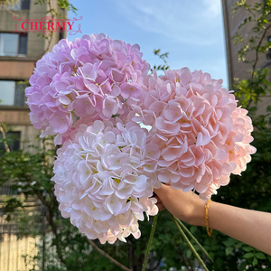Fiore Artificiale di Alta Qualità con Testa Grande da 18cm, Stelo Singolo, Ortensia Rosa Nude per Decorazioni Matrimoniali e Feste - Product Image 6