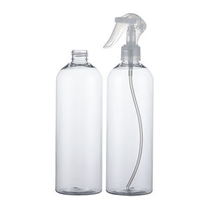 Botella de <span class=keywords><strong>Spray</strong></span> de Plástico Transparente Redonda de 300 ml, 400 ml, 500 ml, Color Ámbar, Vacía, con Mini Gatillo - Product Image 2