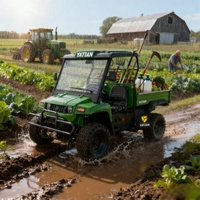Véhicule utilitaire agricole électrique UTV 4x4 robuste, capacité de charge utile de 1000 kg, côte à côte, autonomie de 100 km, homologué pour la route, voiture de travail électrique