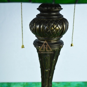 LongHuiJing Tiffany Style Floor Lamp Stained Glass Lamps Tulip Flower Design Shade 2 <b>Light</b> Antique Base - Product Image 5