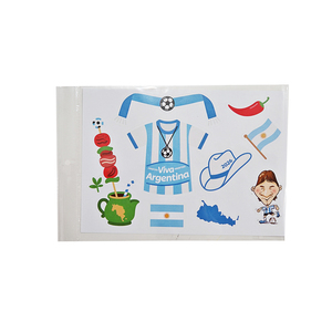 Custom High Quality Waterproof Cartoon Flag Jersey Stickers for National Soccer Football Stickers
