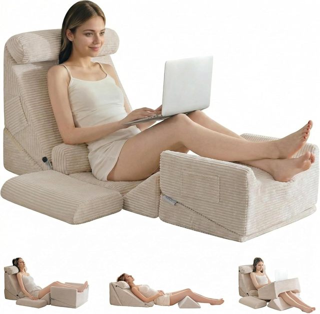 Customizable 9PCS Orthopedic Bed Wedge Pillow Set for After Surgery Recovery Body Positioners for Back and Leg Pain Relief