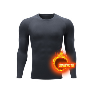 Lightweight Velvet Slim Fit Solid Basketball Football Training Sportswear <b>Compression</b> <b>Shirt</b> Premium Make Your Own Active Tops - Product Image 5