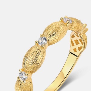 Anillo <span class=keywords><strong>Italiano</strong></span> de <span class=keywords><strong>Oro</strong></span> de <span class=keywords><strong>14K</strong></span> con Acabado Cepillado, Anillo de Alta Gama Retro para el Dedo Índice, Joyería para Mujer, Diseño Personalizado al por Mayor - Product Image 4