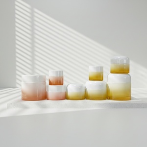 Custom Logo Round Cosmetic Packaging 5g 10g 15g 20g 1oz 2oz Frosted Clear 30ml 50ml 100ml 200ml Cream Glass Jar With White Lid - Product Image 1