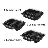 Barquette alimentaire rectangulaire jetable avec couvercle transparent, compatible micro-ondes, écologique, en plastique transparent, amovible et anti-fuite