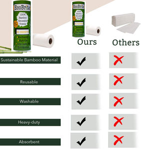 Lingettes de nettoyage jetables, 100 pièces, pour la cuisine, vente en gros, serviettes en fibres de bambou, antiadhésives - Product Image 6