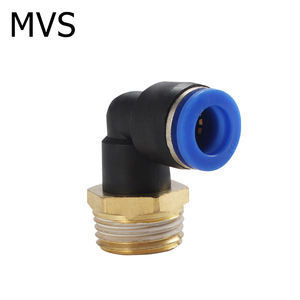 Conector de Tubería de Aire Serie <span class=keywords><strong>PL</strong></span>, Rosca Externa, Codo de 90 Grados, Conector Neumático con Anillo de Liberación Circular - Product Image 4