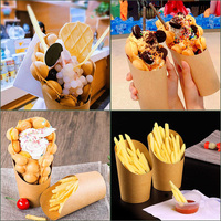 Offre Spéciale & Haute Qualité – Gobelets Personnalisés en Papier Kraft Couché de 14oz et 16oz pour Frites et Gaufres Bulle