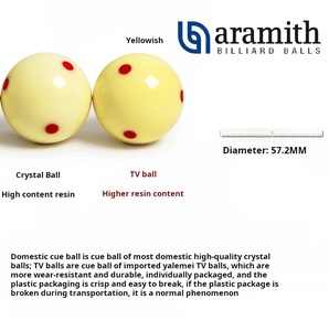 Chất lượng cao 57.2mm 2 1/4 inch sáu Red Dot TV bi-a Cue bóng - Product Image 5