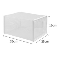 Boîte de rangement à chaussures anti-poussière, double, transparente, en plastique, avec fermeture magnétique, pliable, mobile, pour usage domestique