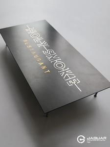 Panneau publicitaire en acier inoxydable avec logo d'<span class=keywords><strong>entreprise</strong></span> personnalisé pour l'extérieur Villa Studio Plaque de porte et panneau d'affichage en métal - Product Image 6