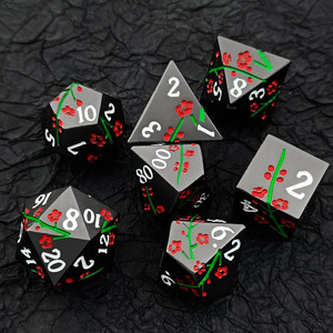 2025 nouveau Design 7 pièces ensemble belle fleur dés élégant Floral métal dés ensemble multi-faces pour RPG et <span class=keywords><strong>jeux</strong></span> <span class=keywords><strong>de</strong></span> <span class=keywords><strong>société</strong></span> - Product Image 5