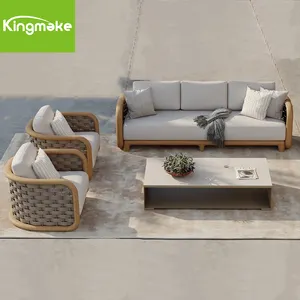 Luxus Patio Gartenmöbel Rattan Sofa Lockens eil Sofa Freizeit Lounge Stuhl Garten Sets Mit Wasserdichtem Kissen