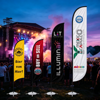 Drapeau publicitaire géant pour événements extérieurs, impression de logo personnalisé, festival de musique, carnaval, bannière volante en forme de larme