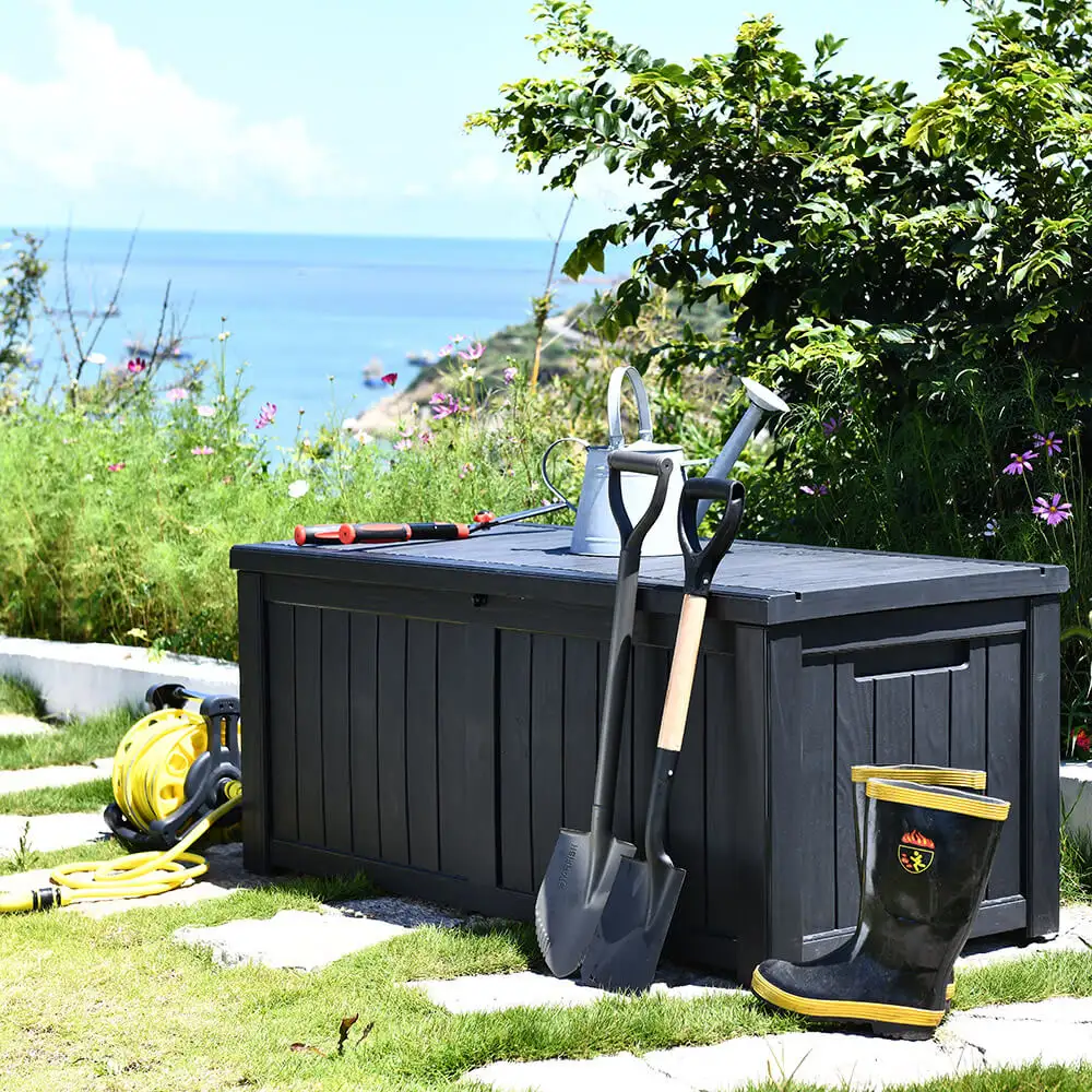 119Garl/450L Waterproof Outdoor Patio Deck Garden Plastic Storage Box
