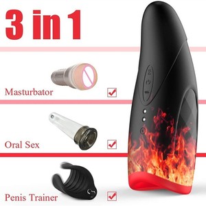 Massaggiatore Elettrico Vibrante in Silicone a Forma di Aereo con Vibrazione e Riscaldamento, per <span class=keywords><strong>Uomo</strong></span> - Nuovo Modello Hot Selling Black Lip Flame - Ingrosso - Product Image 4