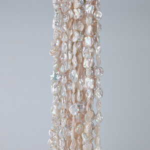 5a חם מכירה בצבע לבן טבעי מים מים מתוקים פנינה 16-20 מ "מ אש אש גדול בררוק פנינים גדילי תכשיטים - Product Image 3