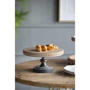 แท่นวางโต๊ะทำจากไม้ขนาด D14x7.5นิ้วพร้อมขอบลูกปัด - Product Image 1