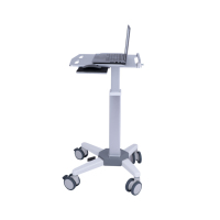 Troli Laptop Mobile dengan Penyesuaian Ketinggian Pedal Kaki, Baki Mouse Geser, dan Roda Pengunci