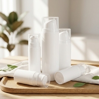 Botol Pompa Vakum PP Plastik Putih Mini 5ml 10ml 15ml 30ml 50ml untuk Serum Krim Lotion Kosmetik