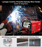 HONE FC145 1kg 110V/220V Machine à souder MIG sans gaz MIG/Stick/Lift-Tig 3-en-1 avec grand écran LCD à fil fourré Soudeuse MIG 110 220