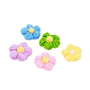 Handmade Puff Flower Crochet <b>Hook</b> Flower Brooch Earrings Hair <b>Clip</b> Bag Jewelry Accessories Materials Yarn Craft Supplies - Product Image 5