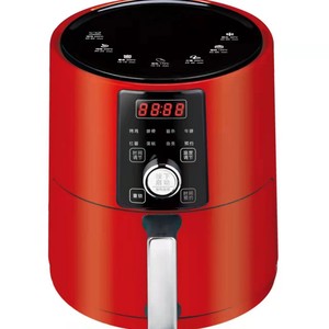 Friteuse à air mécanique rouge 5,5 L avec revêtement céramique électrique pour usage domestique - Product Image 1