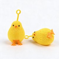 Jouet sensoriel anti-stress en forme de poussin jaune mignon, boule à presser en PVC avec lumière LED, anneau yoyo, cadeau de fête pour filles et garçons